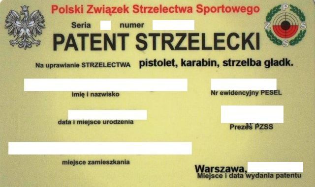 Patent strzelecki - wzór